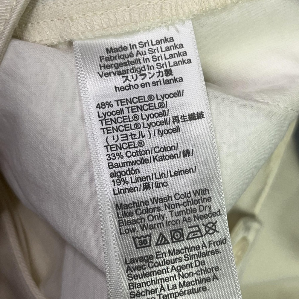 Madewell The Short Barrel Leg Trouser Pant Womens 2S Cream Twill FLAW NWT - Picture 8 of 11